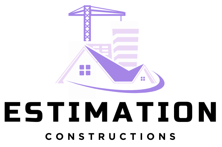 Blue and Grey Modern Construction logo Design